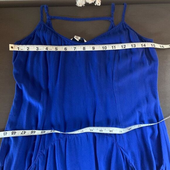 AMERICAN EAGLE Women’s Skater Slip Mini Dress Pockets Blue Size Small - Picture 14 of 14